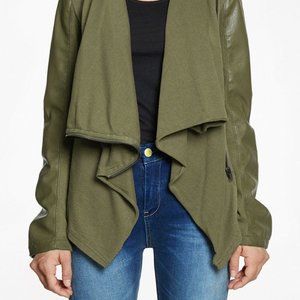 Blank NYC Olive Side Zip Drape Jacket